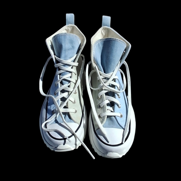 Converse Run Star Hike Hi Two-Tone Blue Gray Denim Shoes Unisex Men 9.5 Women 11 main image 11